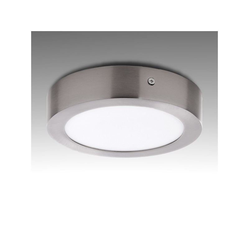 Plafonnier LED- Rond Nickel Satiné - 12W - 171mm